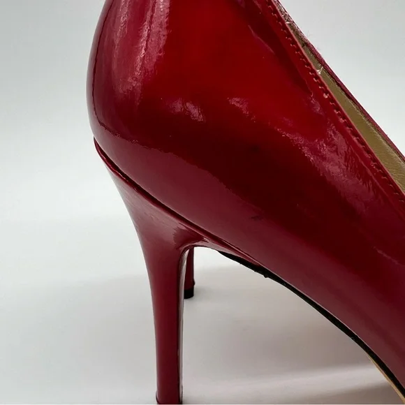 Stuart Weitzman Red Patent Leather Pumps Size 9.5 N - Picture 13 of 13